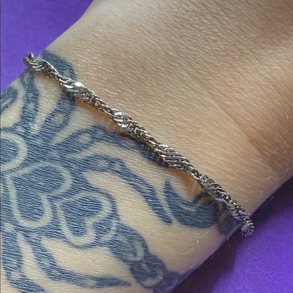 💛 Sterling Silver Milor Reflective Twist Chain Bracelet - Picture 5 of 5